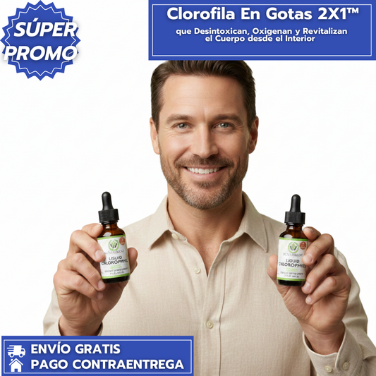 Clorofila En Gotas 2X1™: Desintoxican, Oxigenan y Revitalizan el Cuerpo desde el Interior