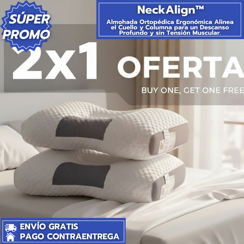 NeckAlign: Almohada Ortopédica Ergonómica Alinea el Cuello y Columna para un Descanso Profundo y sin Tensión Muscular.