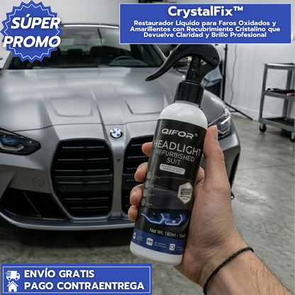 CrystalFix™: Restaurador Líquido para Faros Oxidados y Amarillentos, que Devuelve Claridad y Brillo Profesional