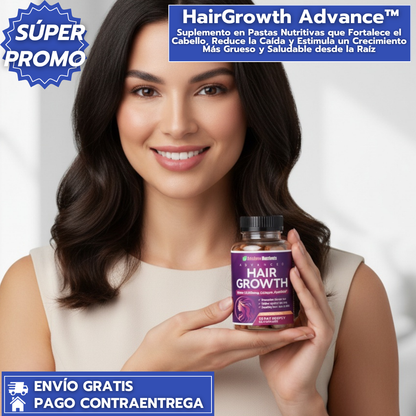 HairGrowth™: Suplemento en Pastas que Fortalece el Cabello, Reduce la Caída y Estimula un Crecimiento