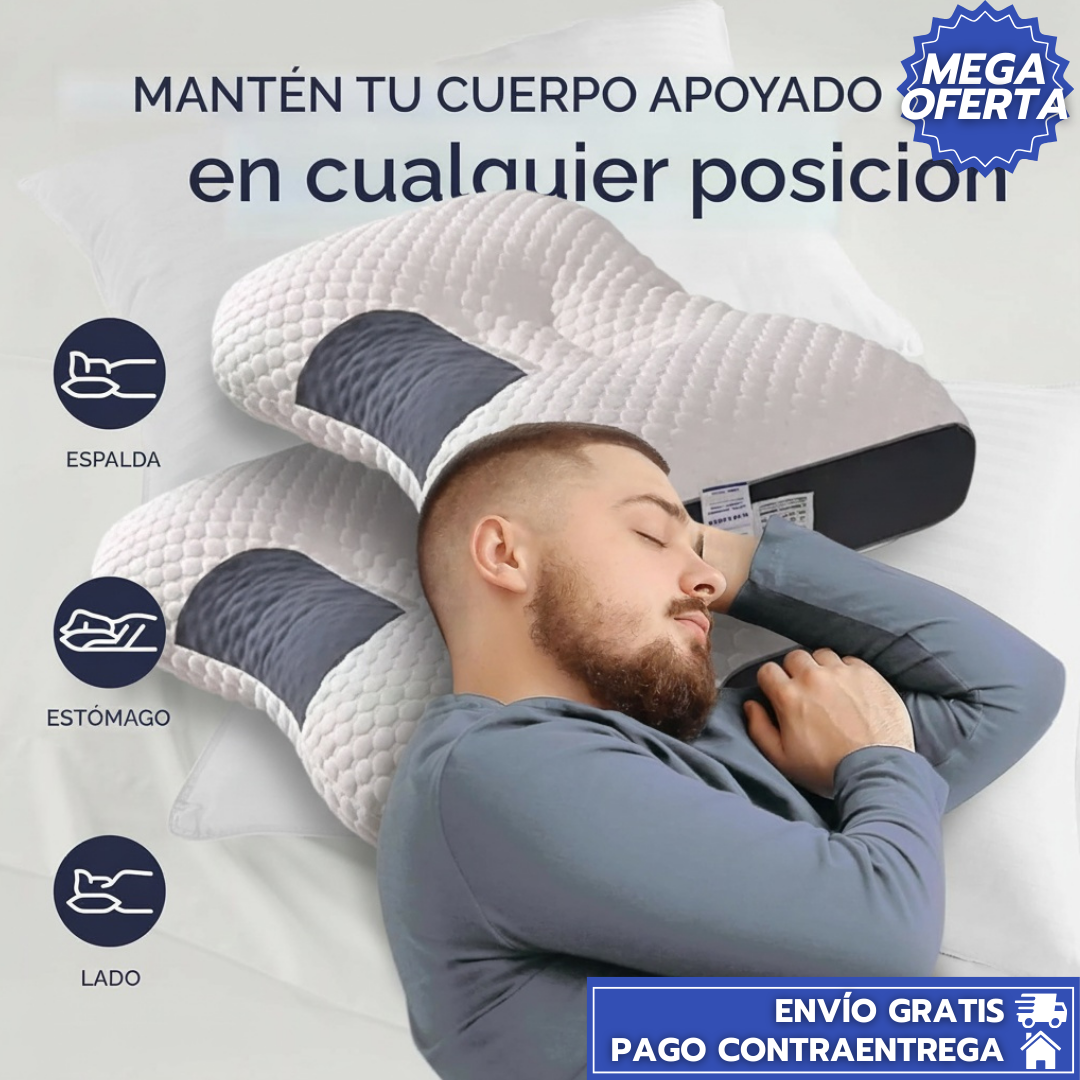 NeckAlign: Almohada Ortopédica Ergonómica Alinea el Cuello y Columna para un Descanso Profundo y sin Tensión Muscular.