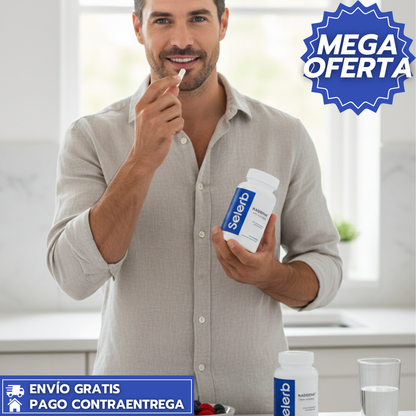 Selerb NAD+ X2™: Cápsulas Avanzadas con NAD+, CoQ10 y Resveratrol para Energía Celular, Circulación Saludable y Bienestar Antienvejecimiento