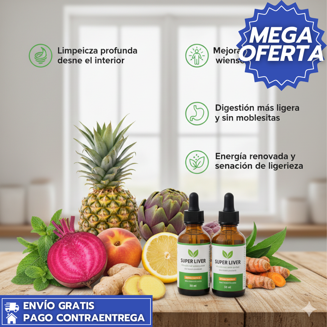 Detox Super Liver X2™:Gotas Detox que Limpian el Hígado y Mejoran la Digestión