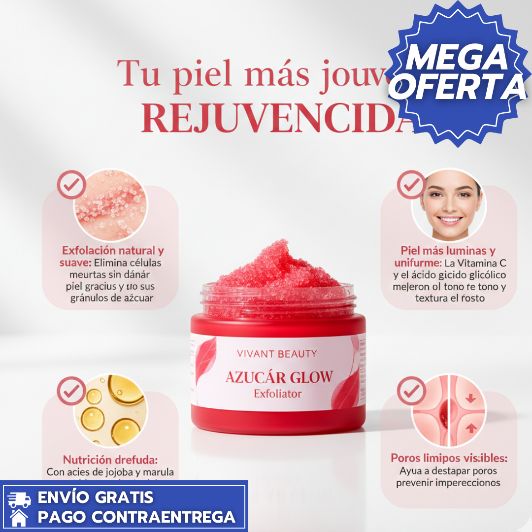 OFERTA: Azucar Glow™: Exfoliante Facial de Azúcar Natural que Renueva y Suaviza la Piel