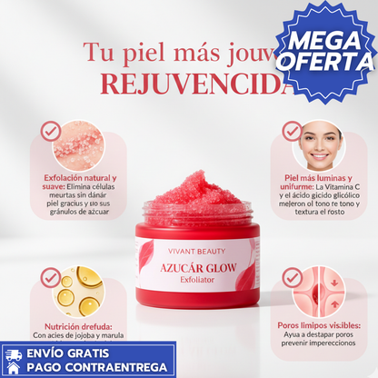 OFERTA: Azucar Glow™: Exfoliante Facial de Azúcar Natural que Renueva y Suaviza la Piel