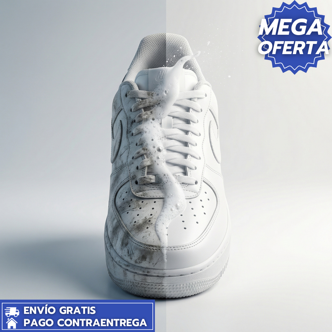 OFERTA:WhiteClean2X1™: Limpiador Profesional para Sneakers Blancos que Elimina Manchas y Restaura el Color Original
