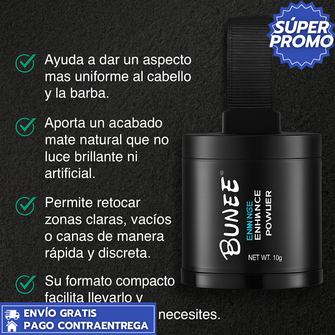 Bunee™ : Polvo Capilar de Cobertura Instantánea para Disimular Canas, Raíces y Zonas Claras