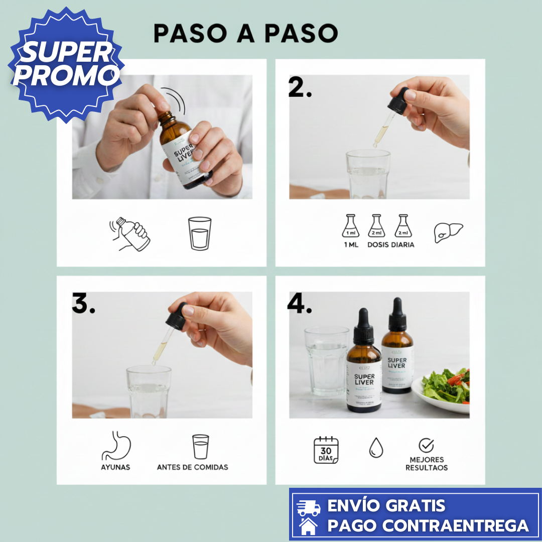 Detox Super Liver X2™:Gotas Detox que Limpian el Hígado y Mejoran la Digestión