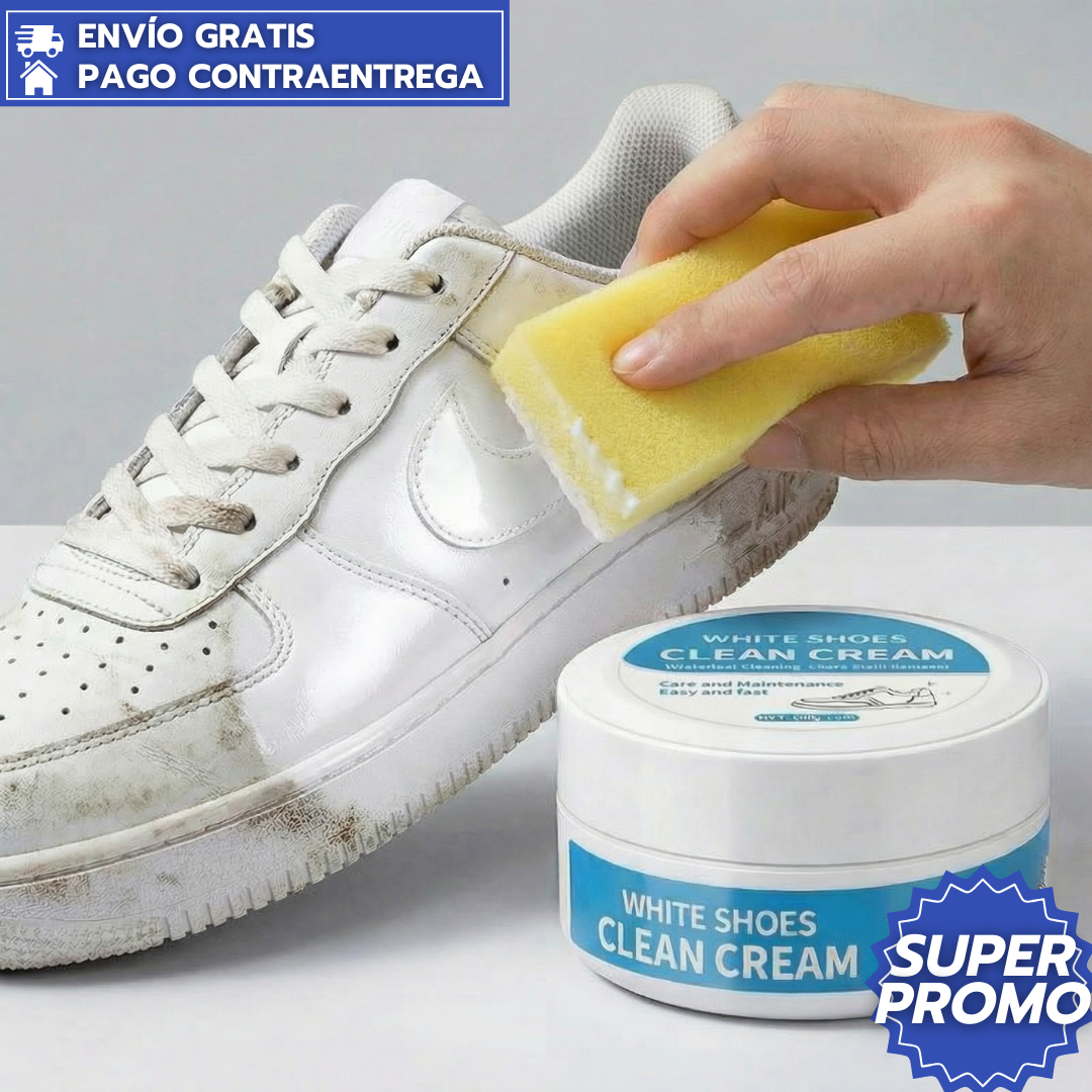 OFERTA:WhiteClean2X1™: Limpiador Profesional para Sneakers Blancos que Elimina Manchas y Restaura el Color Original