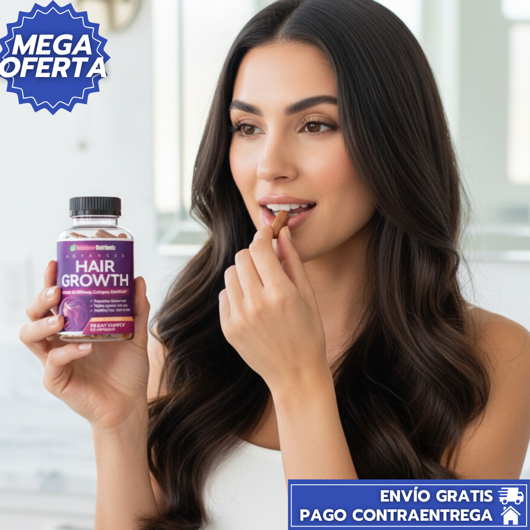 HairGrowth™: Suplemento en Pastas que Fortalece el Cabello, Reduce la Caída y Estimula un Crecimiento