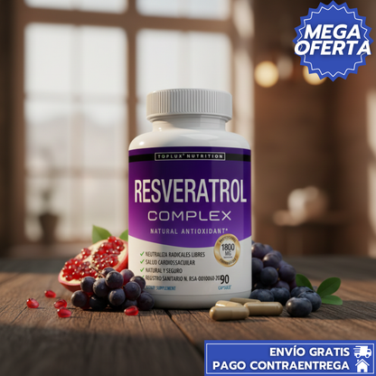 Resveratrol™: Suplemento Antioxidante con Resveratrol que Protege tus Células, Potencia tu Corazón y Cuida tu Mente Frente al Envejecimiento