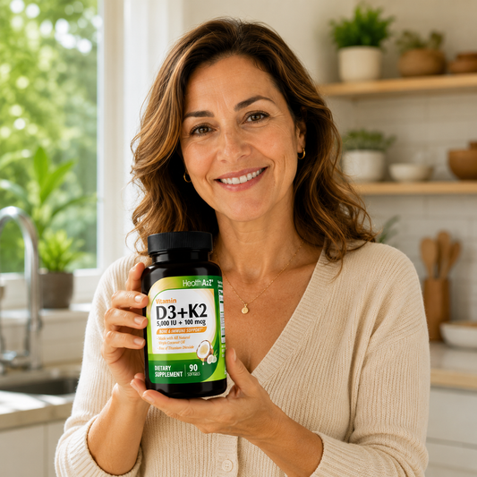 HealthA2Z Vitamina D3 + K2 5000 IU + 100 mcg | 90 Cápsulas Blandas (Softgels)